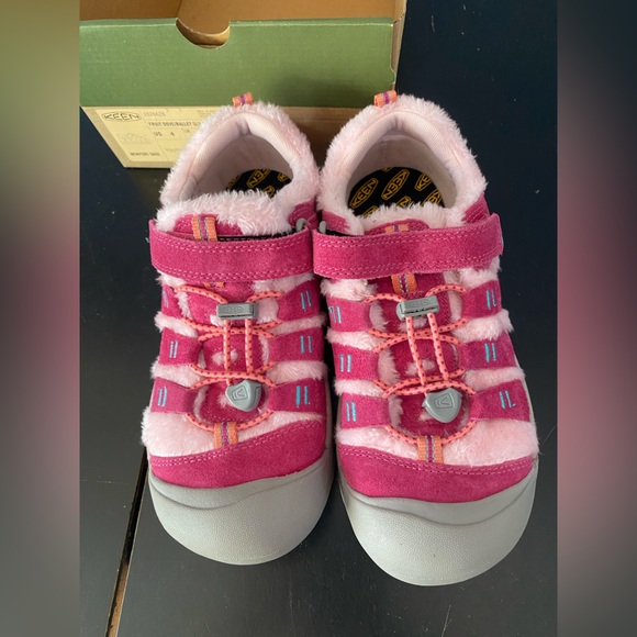 NIB Keen Girls Fruit Dove/Ballet Slipper Newport Shoe Winter Fur Sneakers Sz 4 - Picture 5 of 7